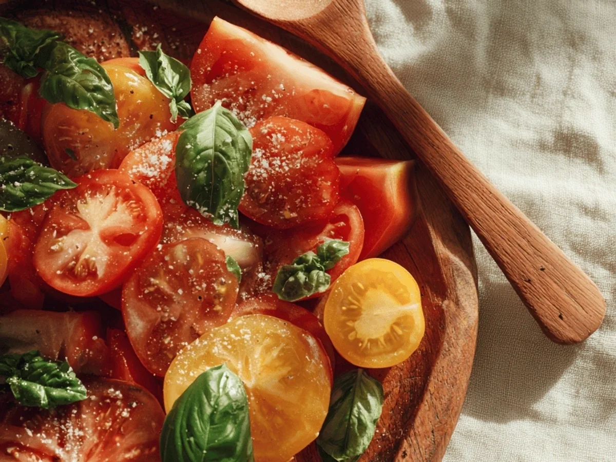 Simple Fresh Tomato Salad Recipe with Basil & Feta - Image 1
