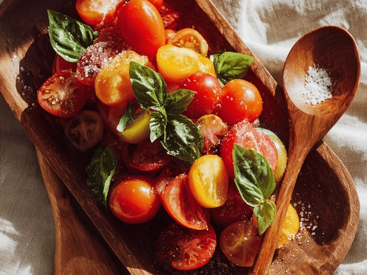 Simple Fresh Tomato Salad Recipe with Basil & Feta - Image 2