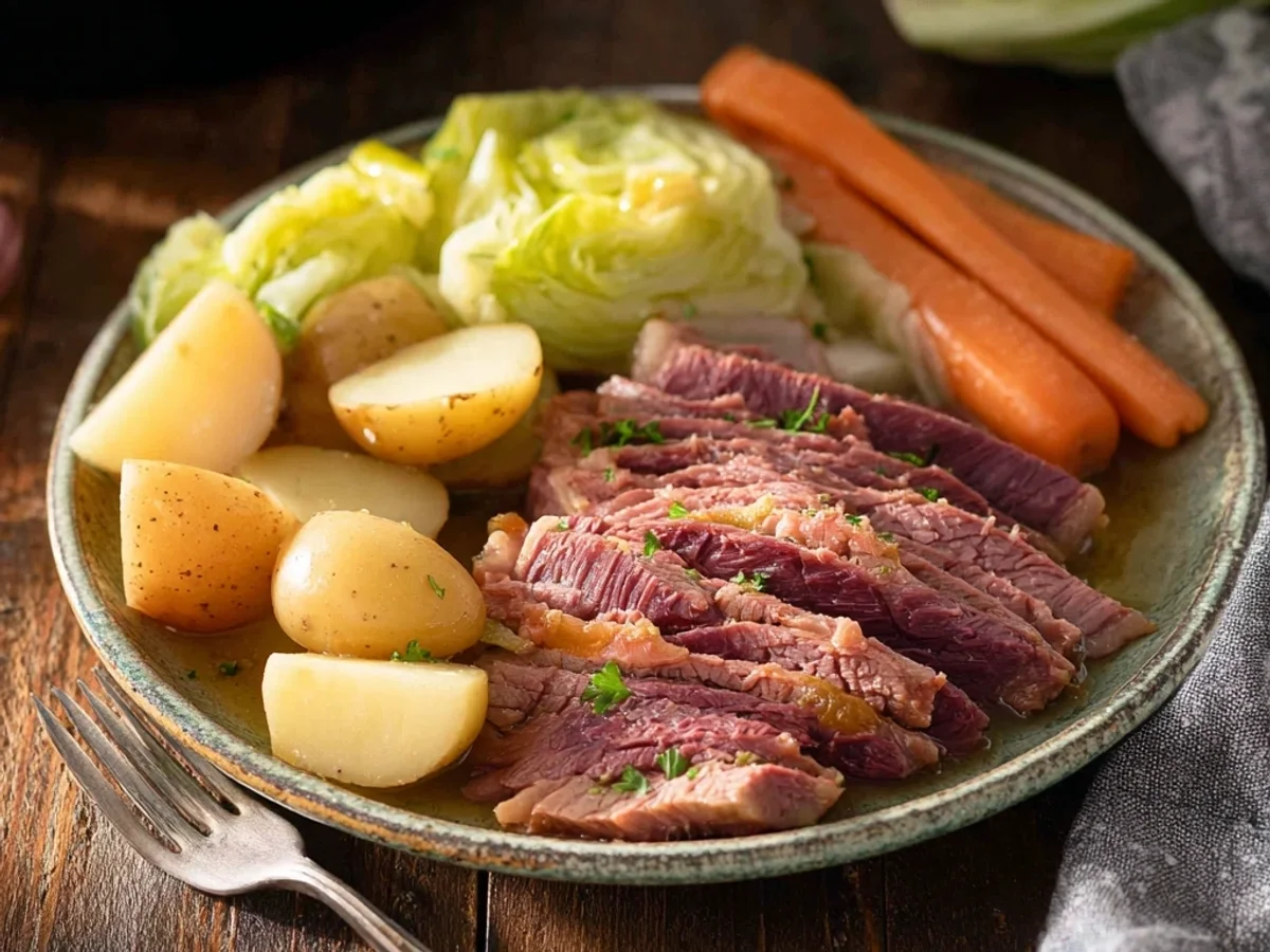 Simple Slow Cooker Corned Beef with Cabbage - Image 1