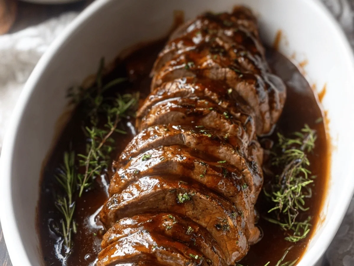 Slow Cooker Lamb Tenderloin with Honey Balsamic Glaze - Image 1