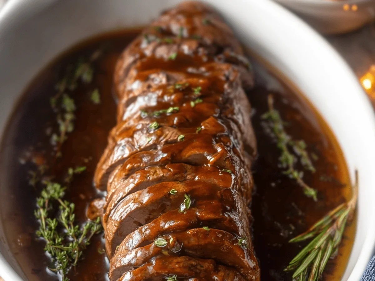 Slow Cooker Lamb Tenderloin with Honey Balsamic Glaze - Image 2