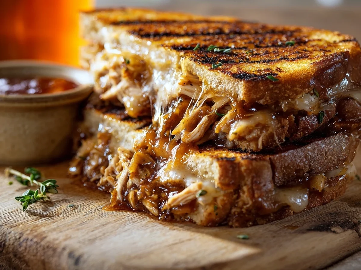 Smoky BBQ Chicken Grilled Cheese Melt - Image 1