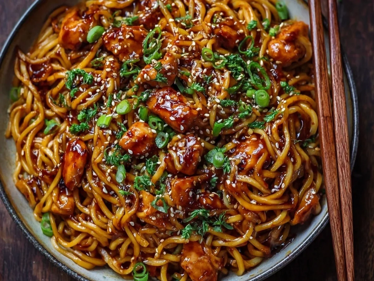 Sticky Garlic Chicken Noodles: A Weeknight Wonder - Image 1