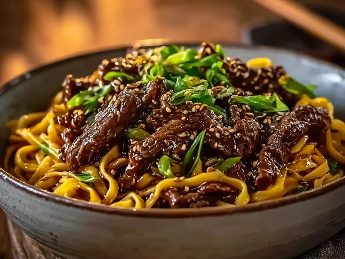 Sweet & Savory Sticky Beef Noodles for Dinner - Image 1