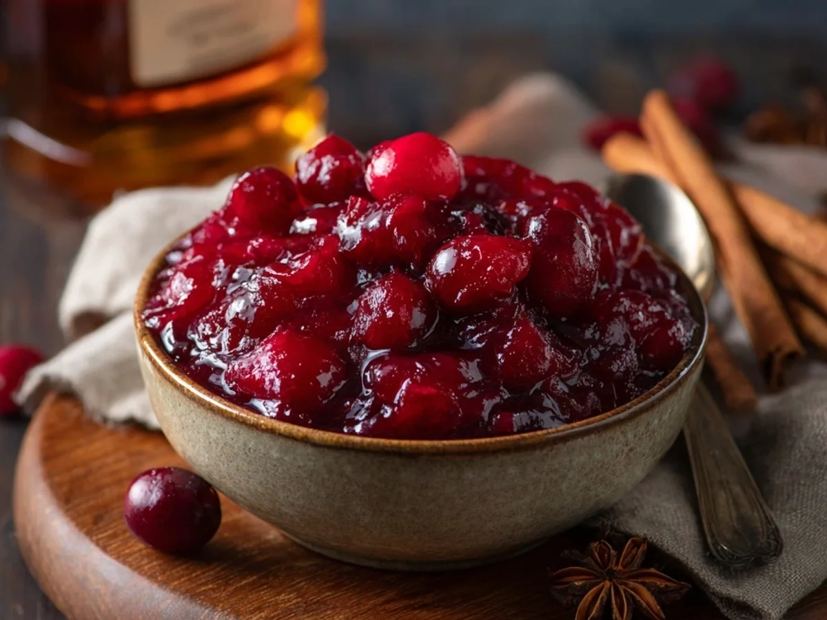 Tangy Honey Cranberry Sauce with Non-Alcoholic Bourbon - Image 2