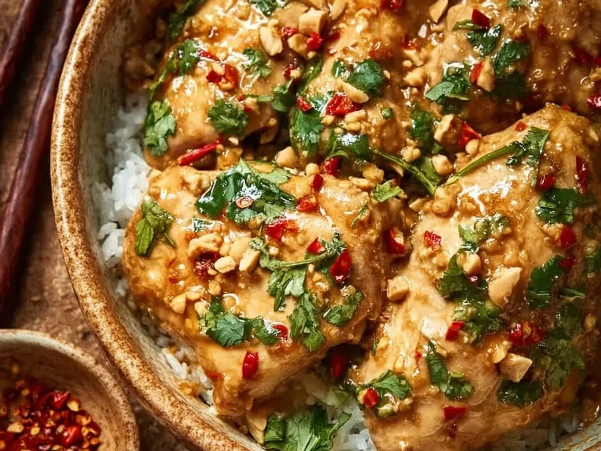 Tender Crockpot Thai Peanut Chicken: Weeknight Flavor - Image 1