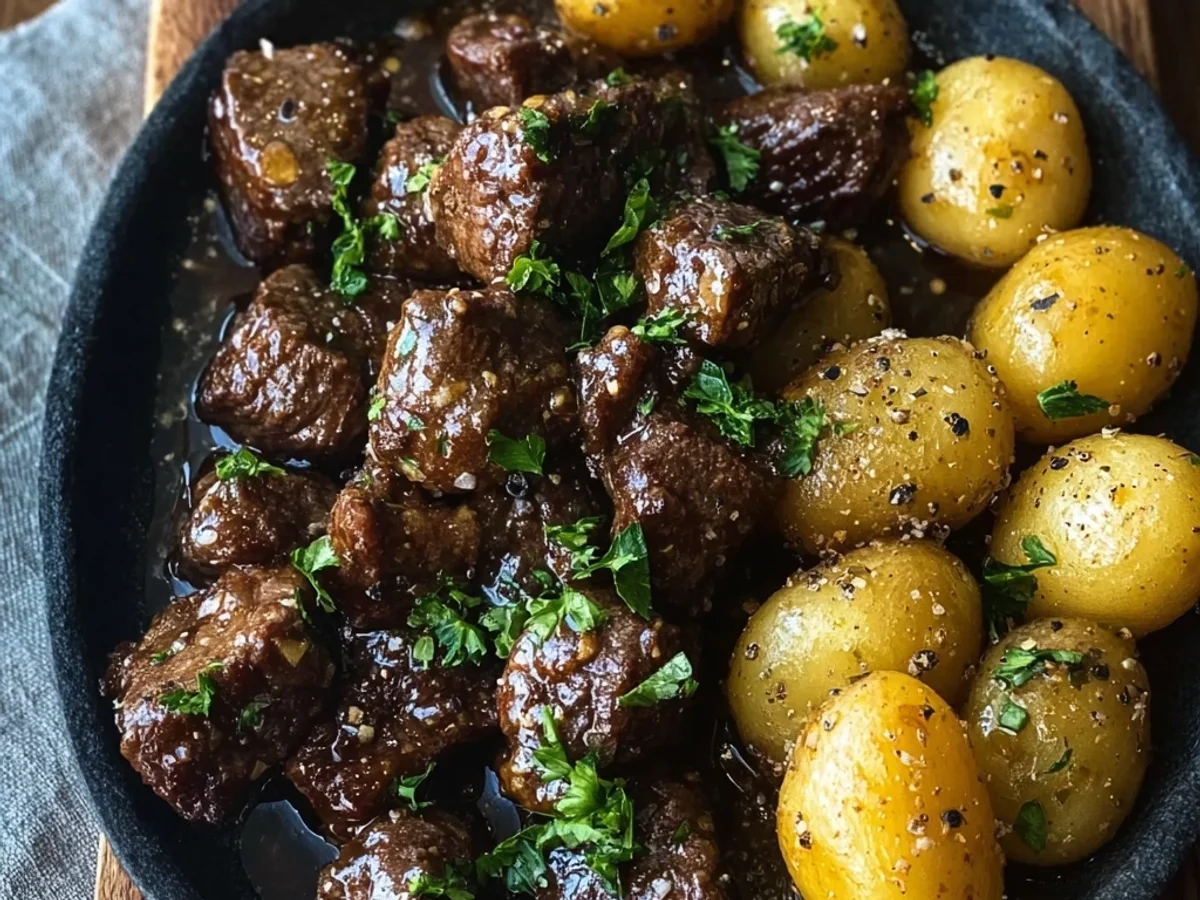 Tender Garlic Butter Beef Bites & Potatoes Skillet - Image 2
