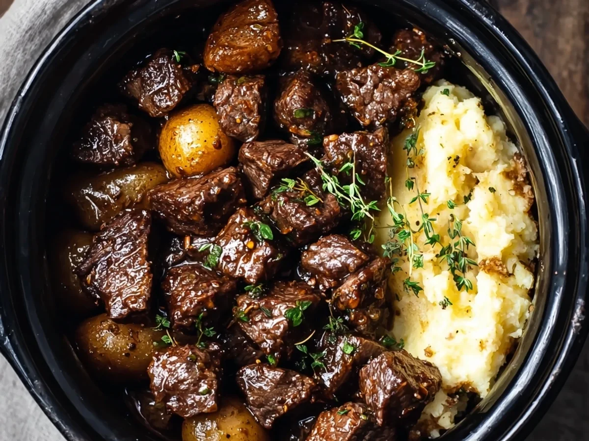 Tender Garlic Butter Beef Bites with Potatoes - Image 1