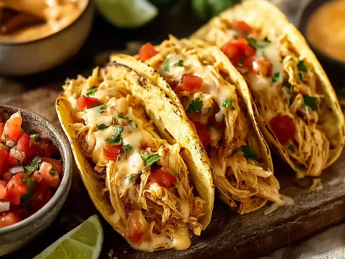 Tender Slow Cooker Queso Chicken Tacos for Busy Nights - Image 1