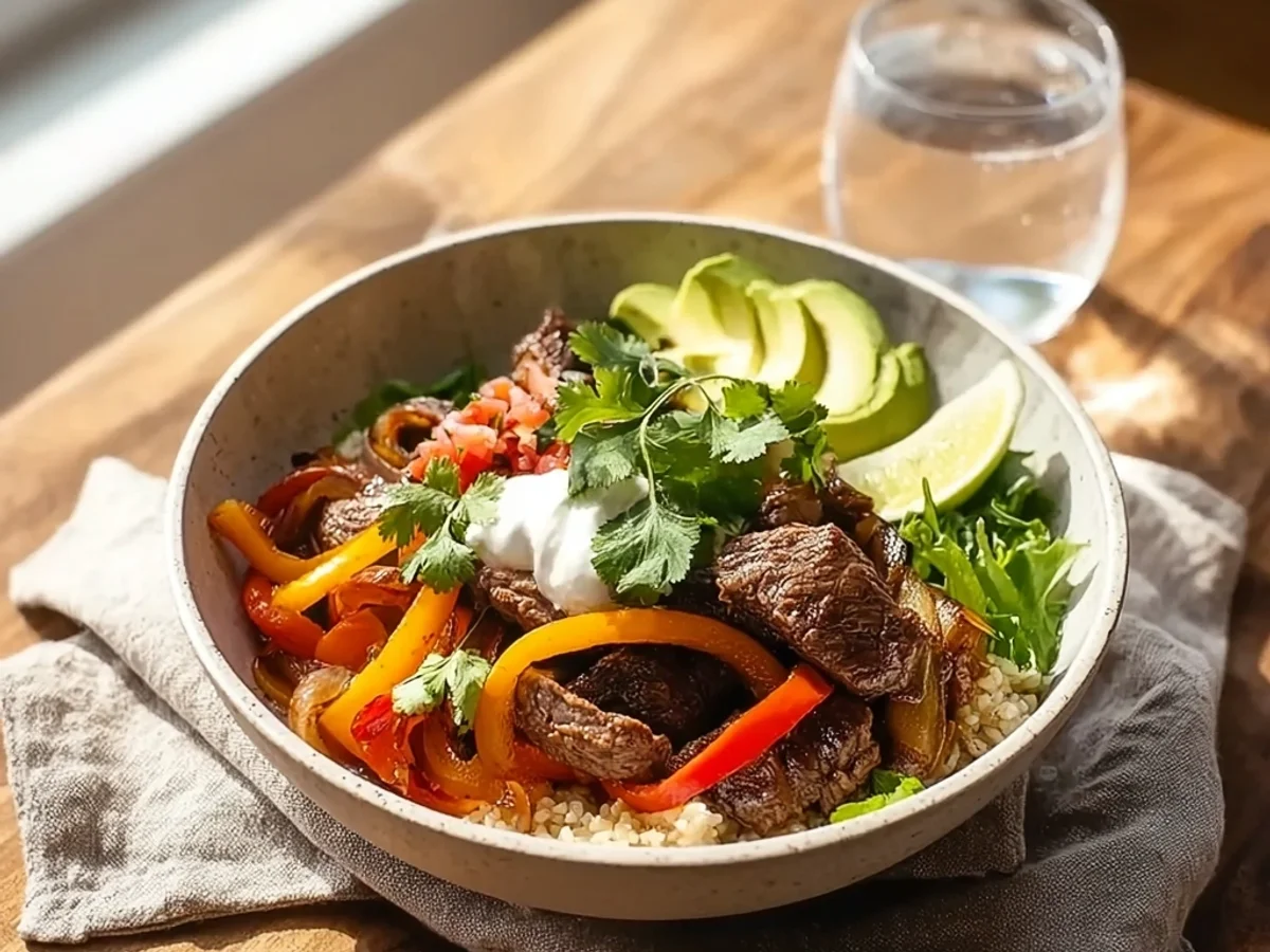 Tender Steak Fajita Bowl: High-Protein Low-Carb Dinner - Image 2