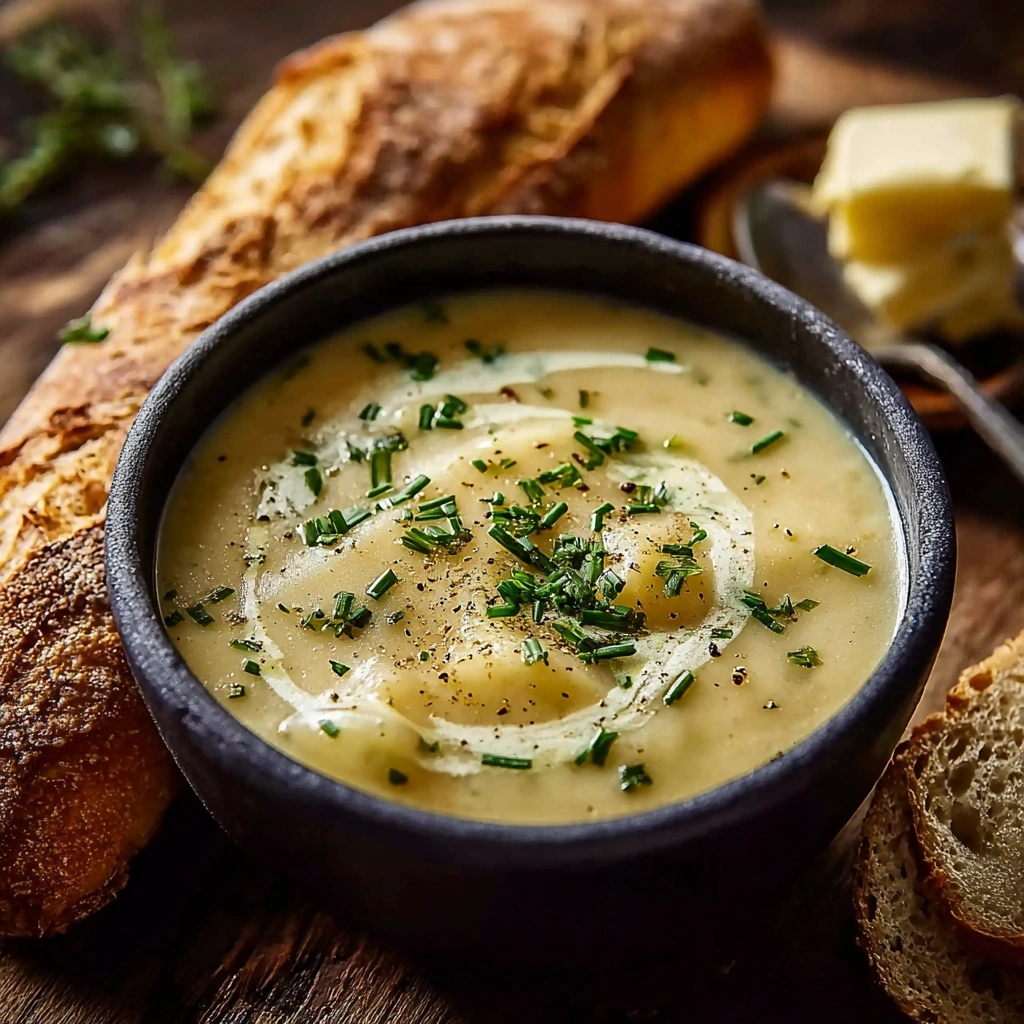 Creamy Cheddar Garlic Herb Potato Soup