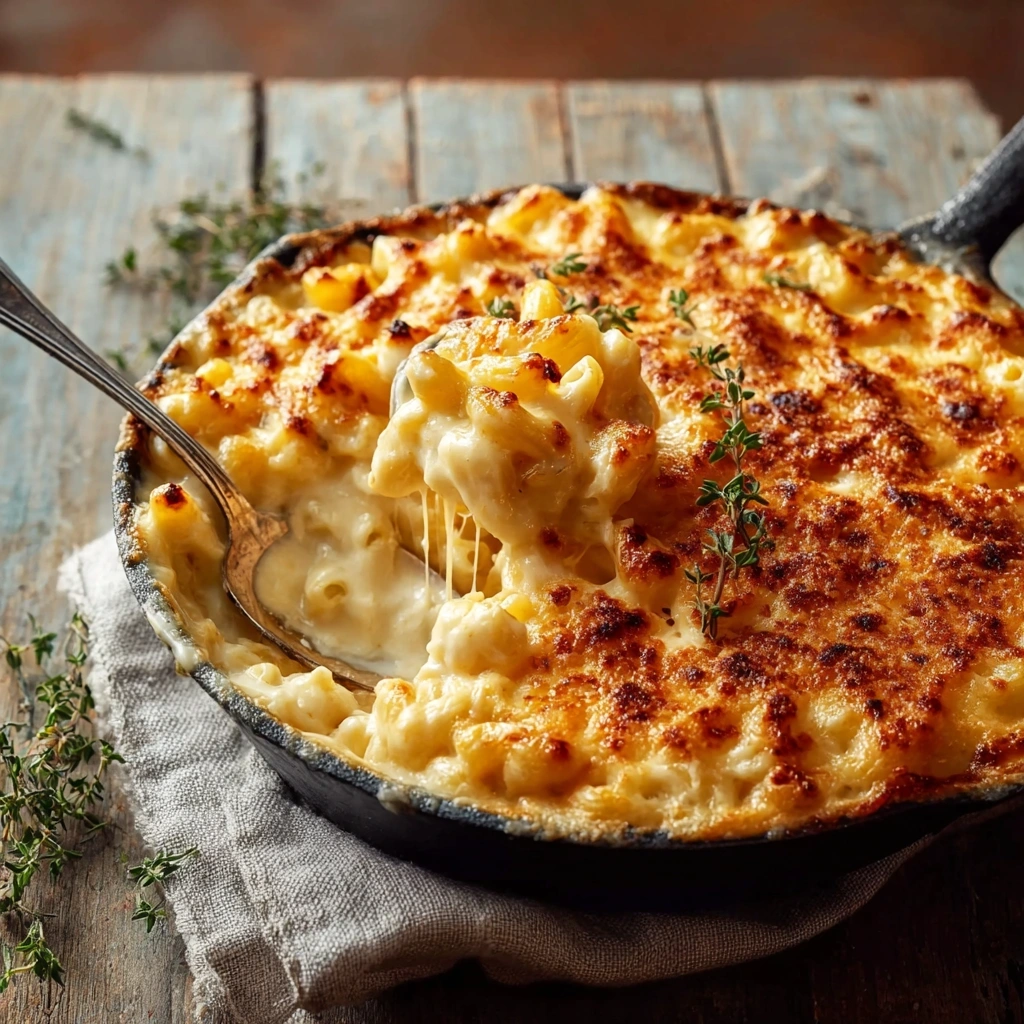 Golden Baked Mac and Cheese with a Crunchy Topping