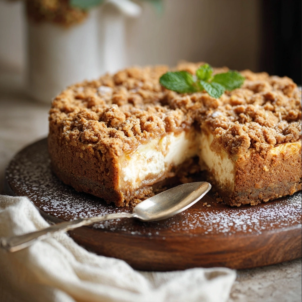 Creamy Apple Crumble Cheesecake Recipe for Fall