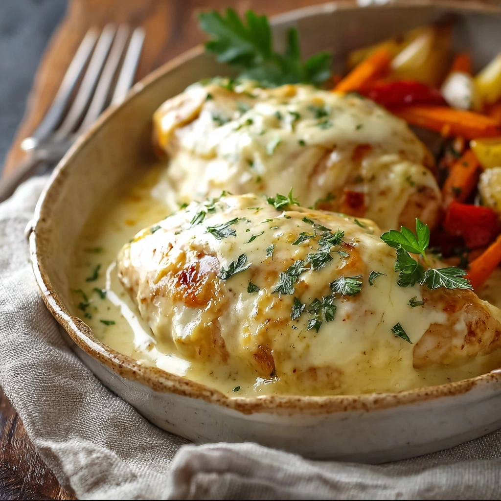 Homestyle Smothered Cheesy Sour Cream Chicken Dinner