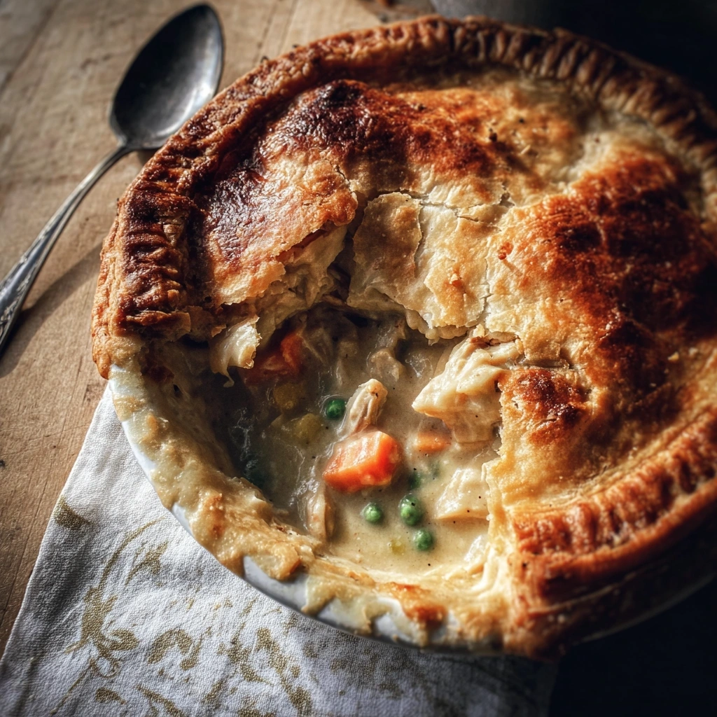 Classic Chicken Pot Pie: Flaky Crust, Hearty Fill