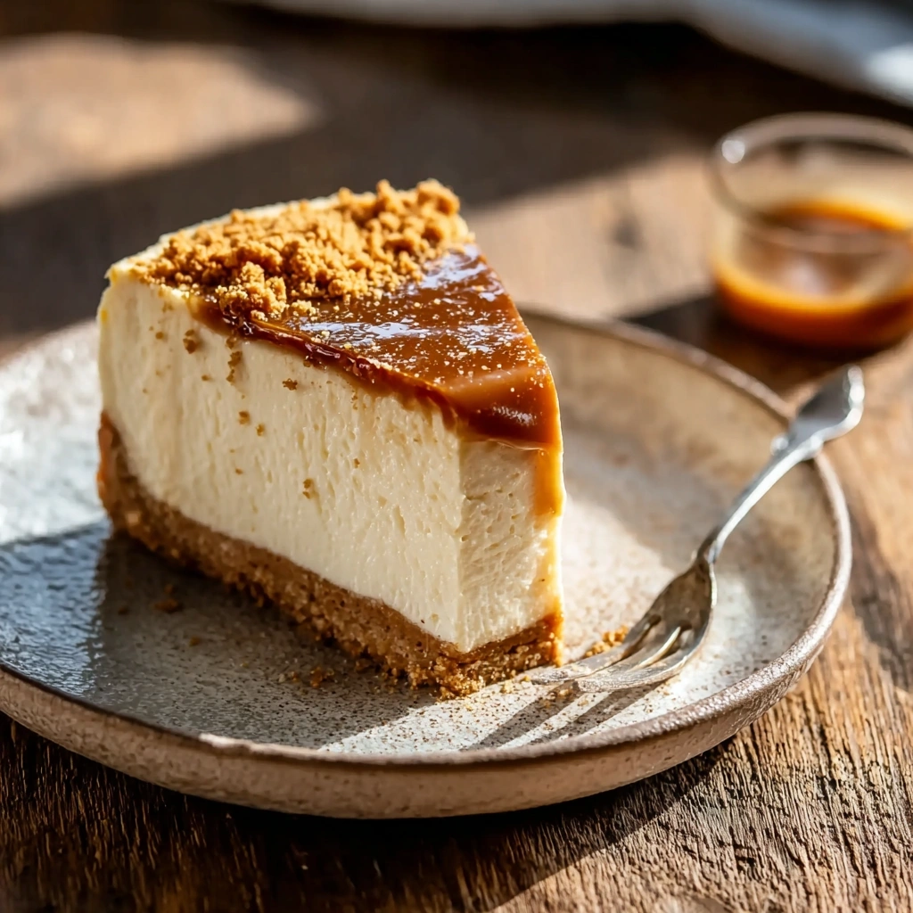 Creamy Biscoff Salted Caramel Cheesecake Recipe