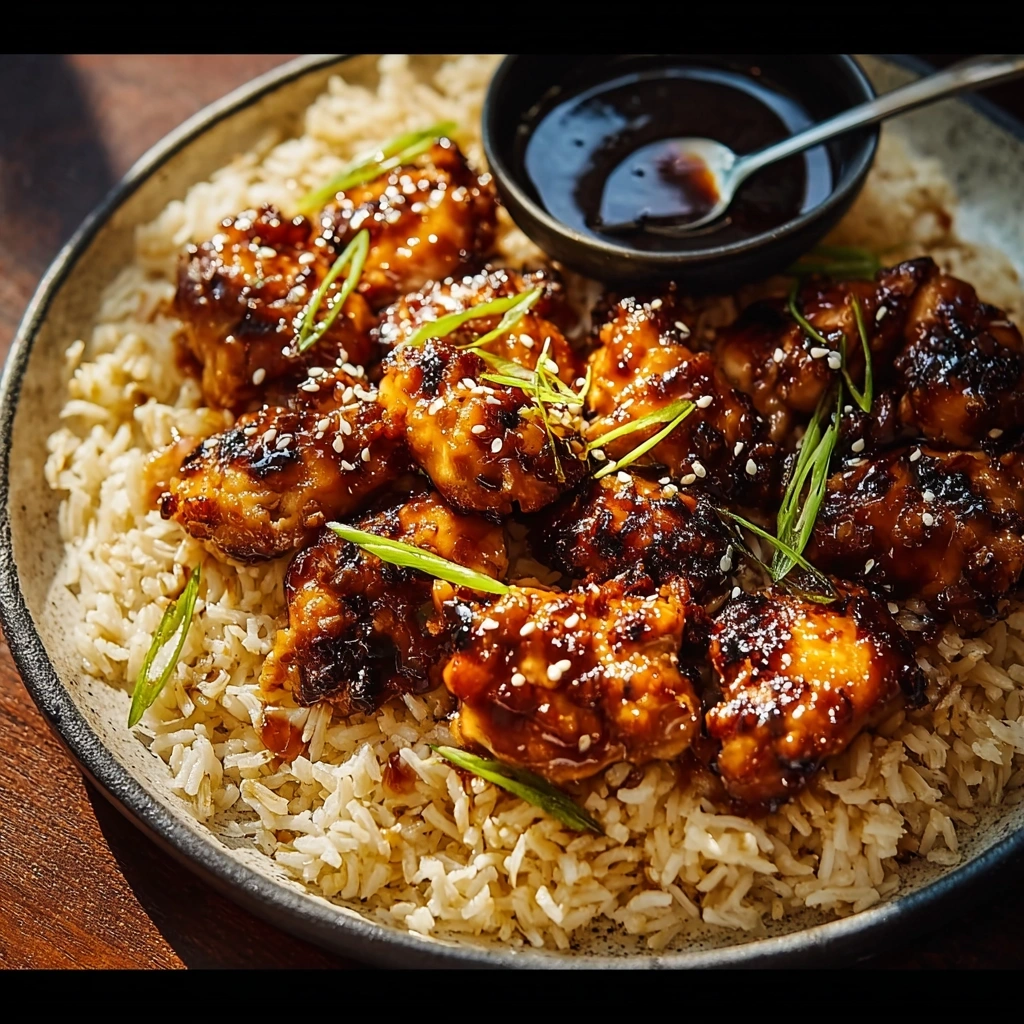 Tangy Honey BBQ Chicken Rice Skillet