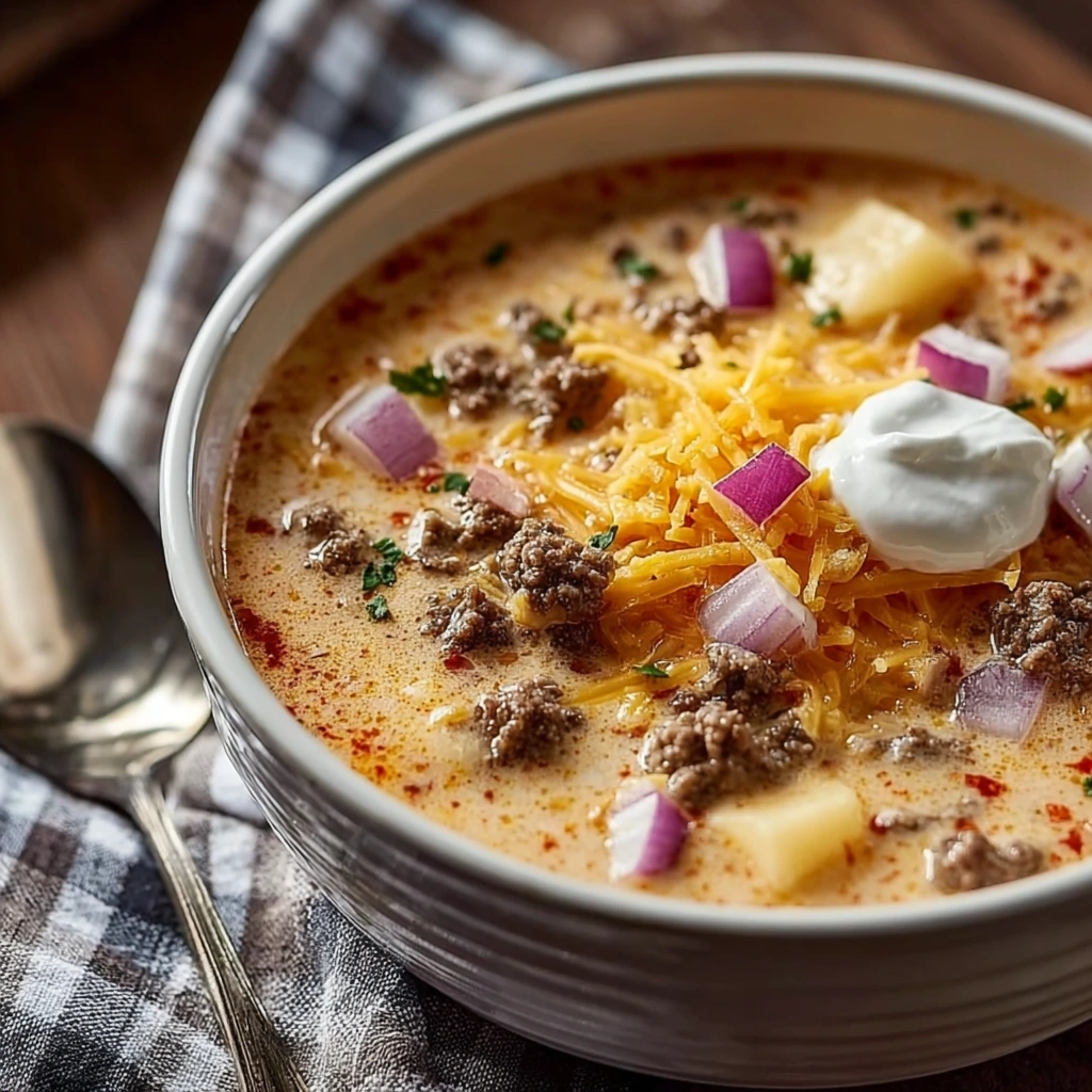 Creamy Cheeseburger Soup: A Hearty Dinner Embrace