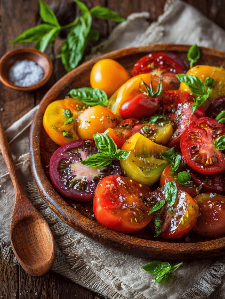Simple Fresh Tomato Salad Recipe with Basil & Feta