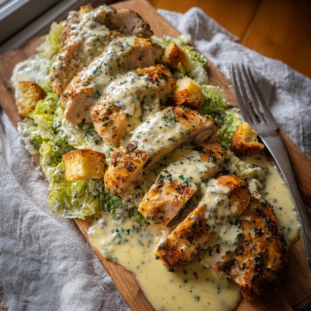 Tender Baked Caesar Chicken with Creamy Parmesan Sauce
