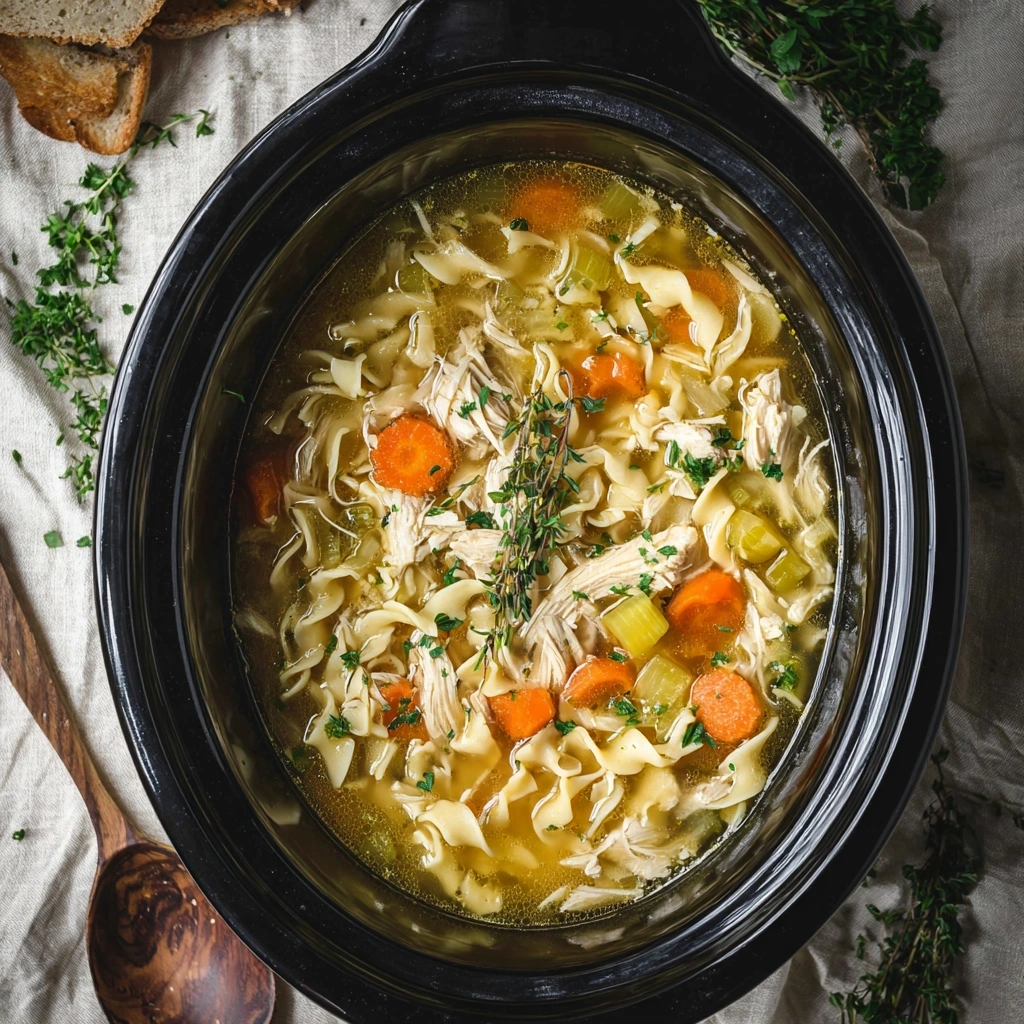 Simple Crockpot Chicken Noodle Soup for Busy Weeknights