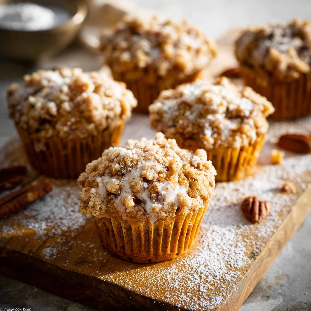 Rustic Pumpkin Crumb Cake Muffins
