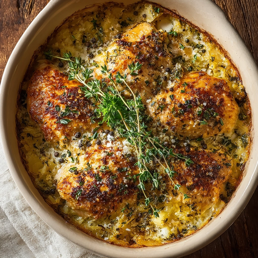 Hearty Savory Baked Herb Chicken Casserole