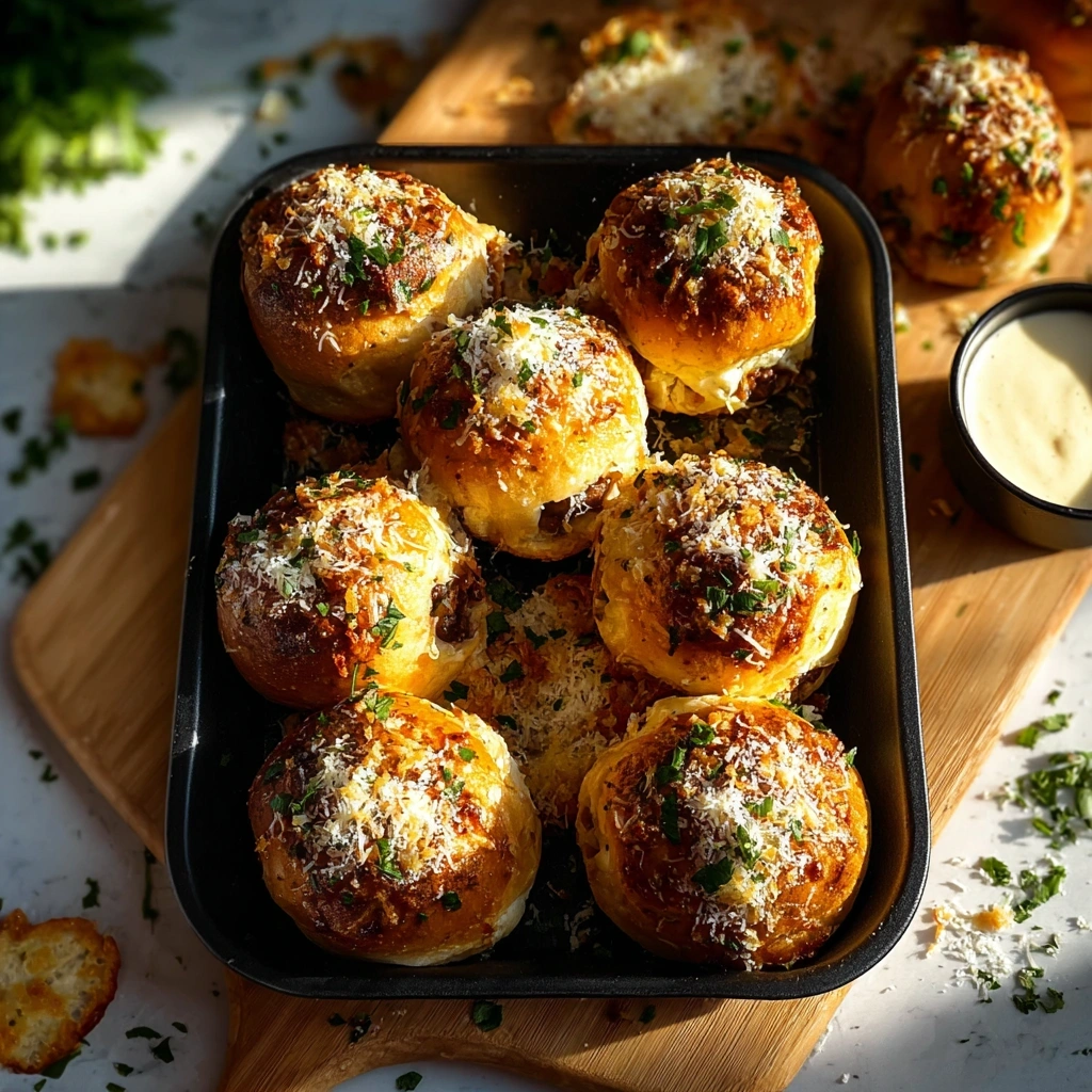 Garlic Parmesan Cheeseburger Bombs: Cheesy, Savory Bites