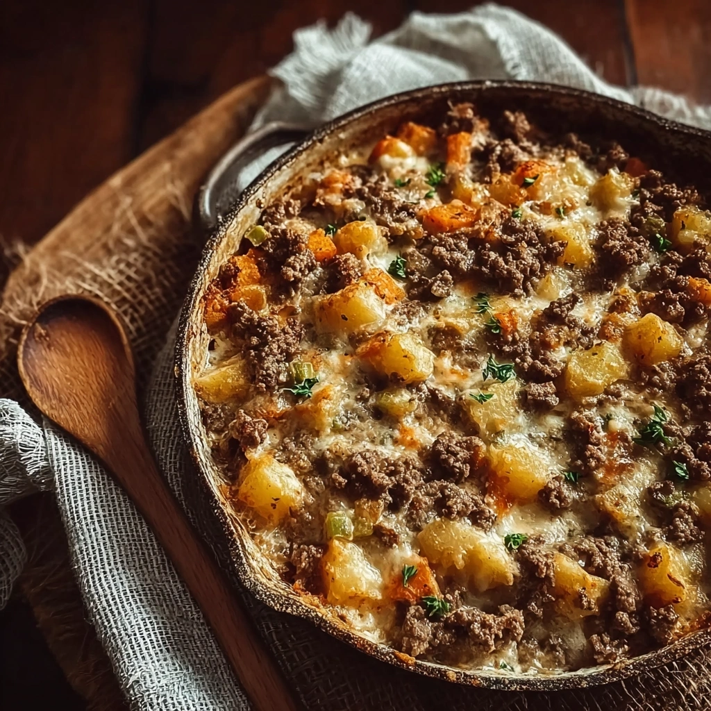 Hearty Hobo Casserole: Ground Beef & Potato Bake