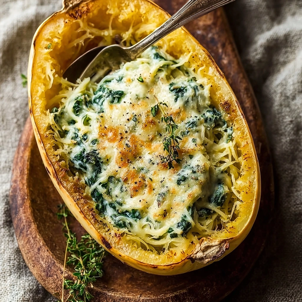 Spinach Stuffed Spaghetti Squash: Savory & Simple