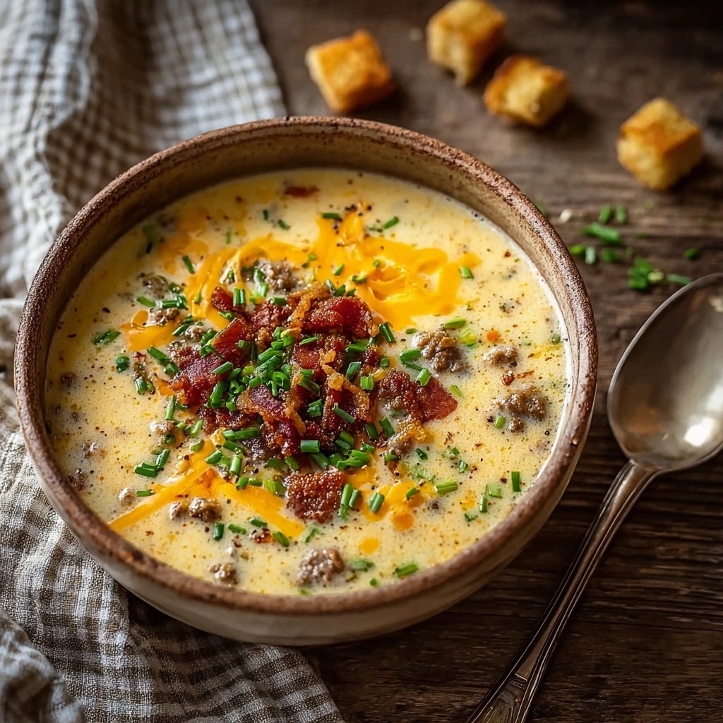 Hearty Loaded Cheeseburger Soup: A Dinner Favorite