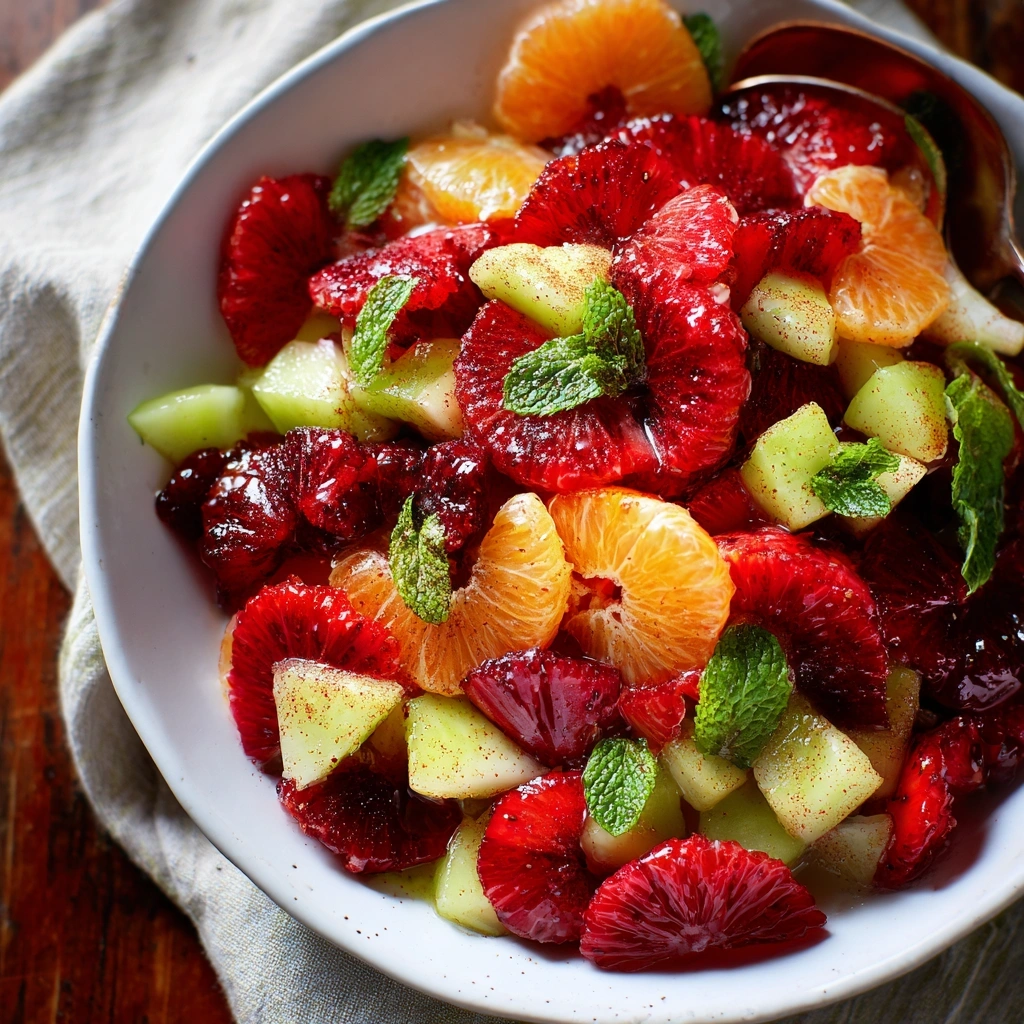Fresh Red Green Fruit Salad with Zesty Citrus Kick