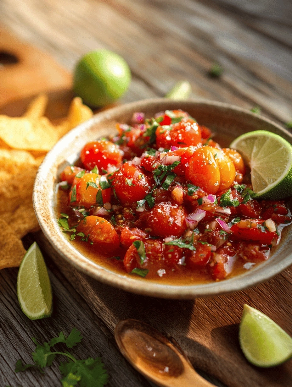 Rustic Roasted Cherry Tomato Salsa with Tangy Lime