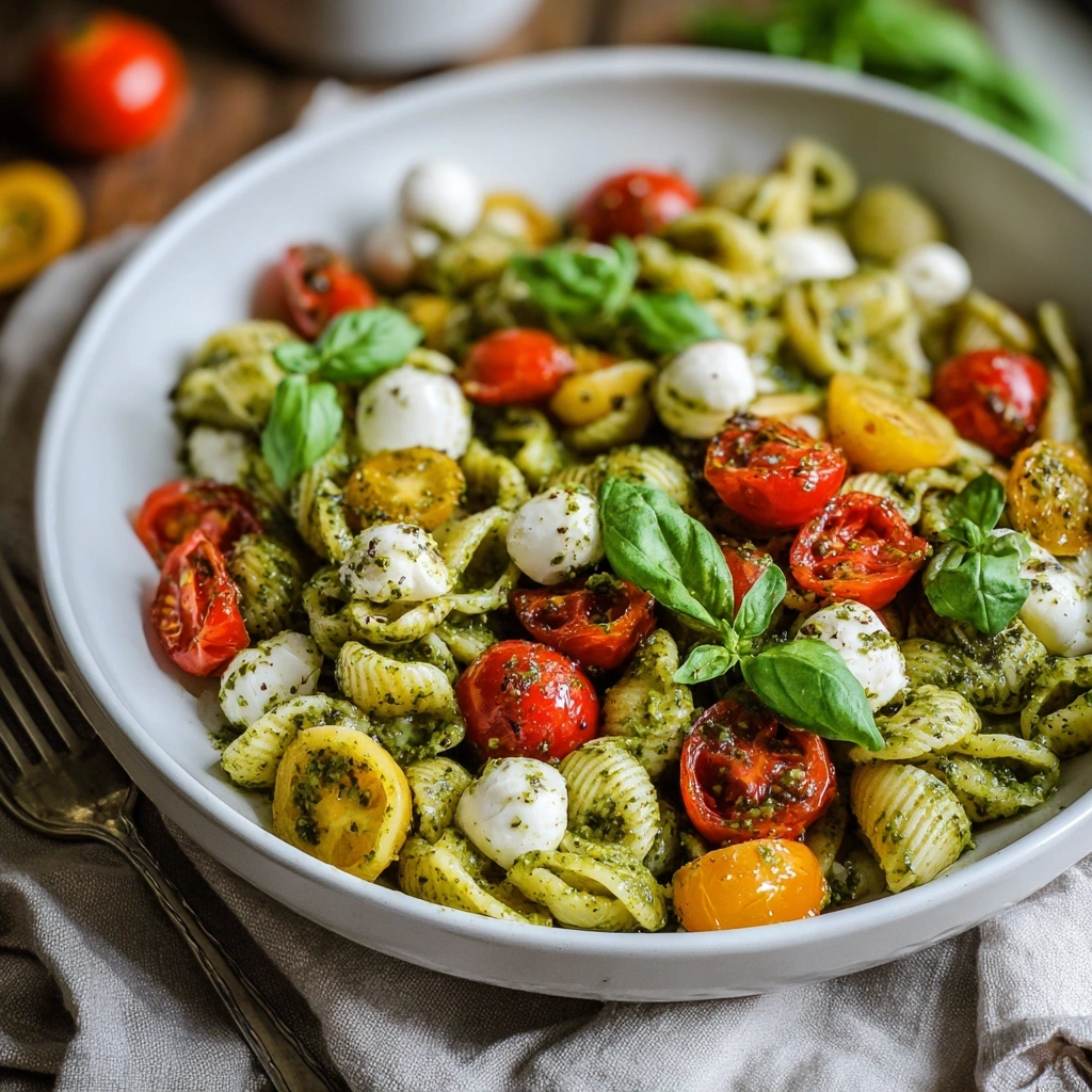 Fresh Pesto Caprese Pasta Salad: Quick Weeknight Meal