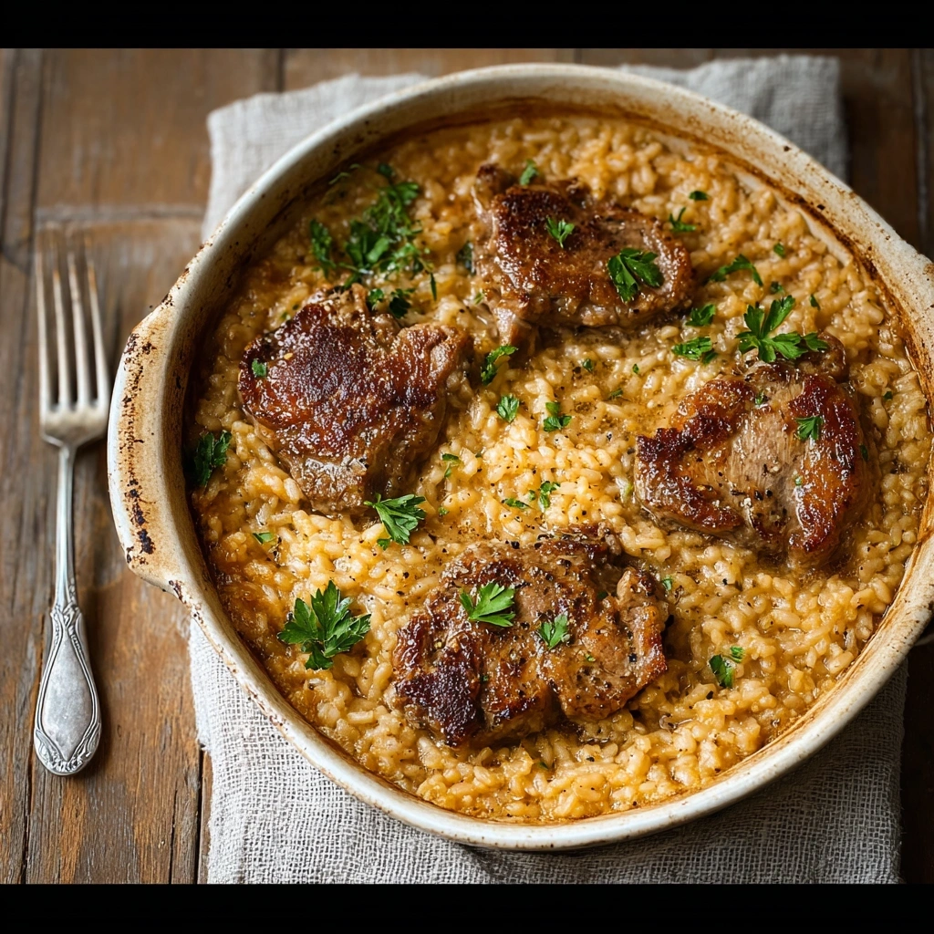 Hearty Lamb Chop Casserole with Rice