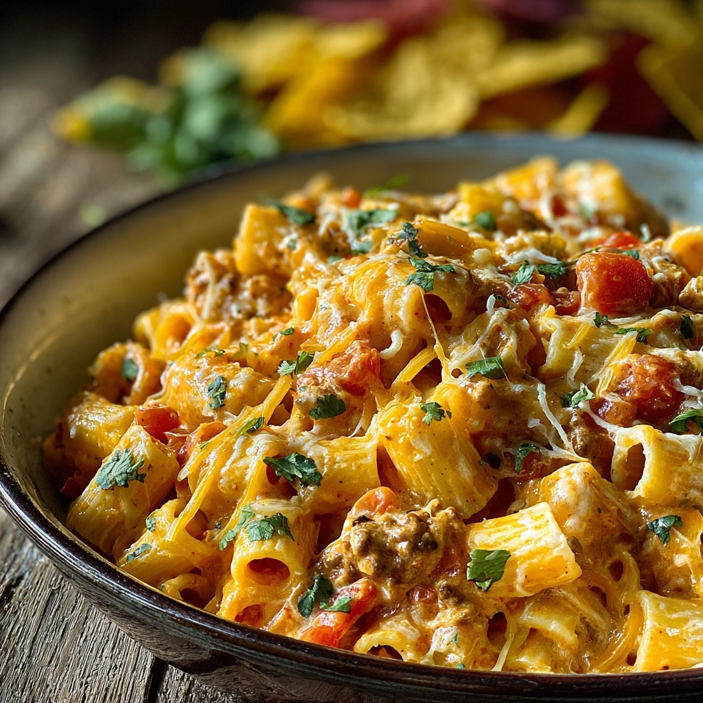 Cheesy Rotel Pasta Fiesta: Quick & Zesty Skillet Meal