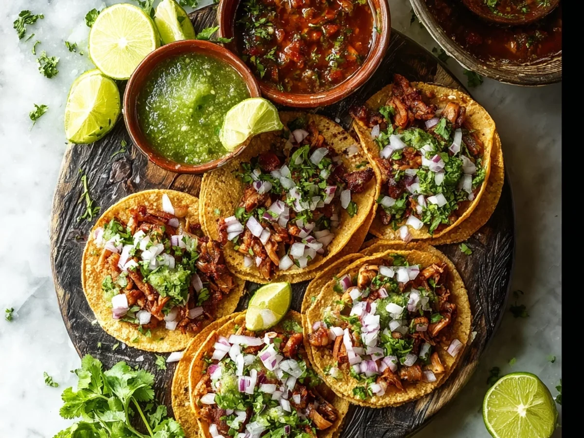 Authentic Mexican Street Tacos: Carnitas & Fresh Toppings - Featured Image