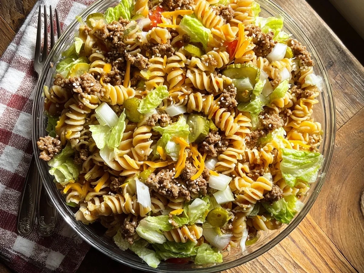 Big Mac Pasta Salad: Tangy, Creamy, & Nostalgic - Featured Image