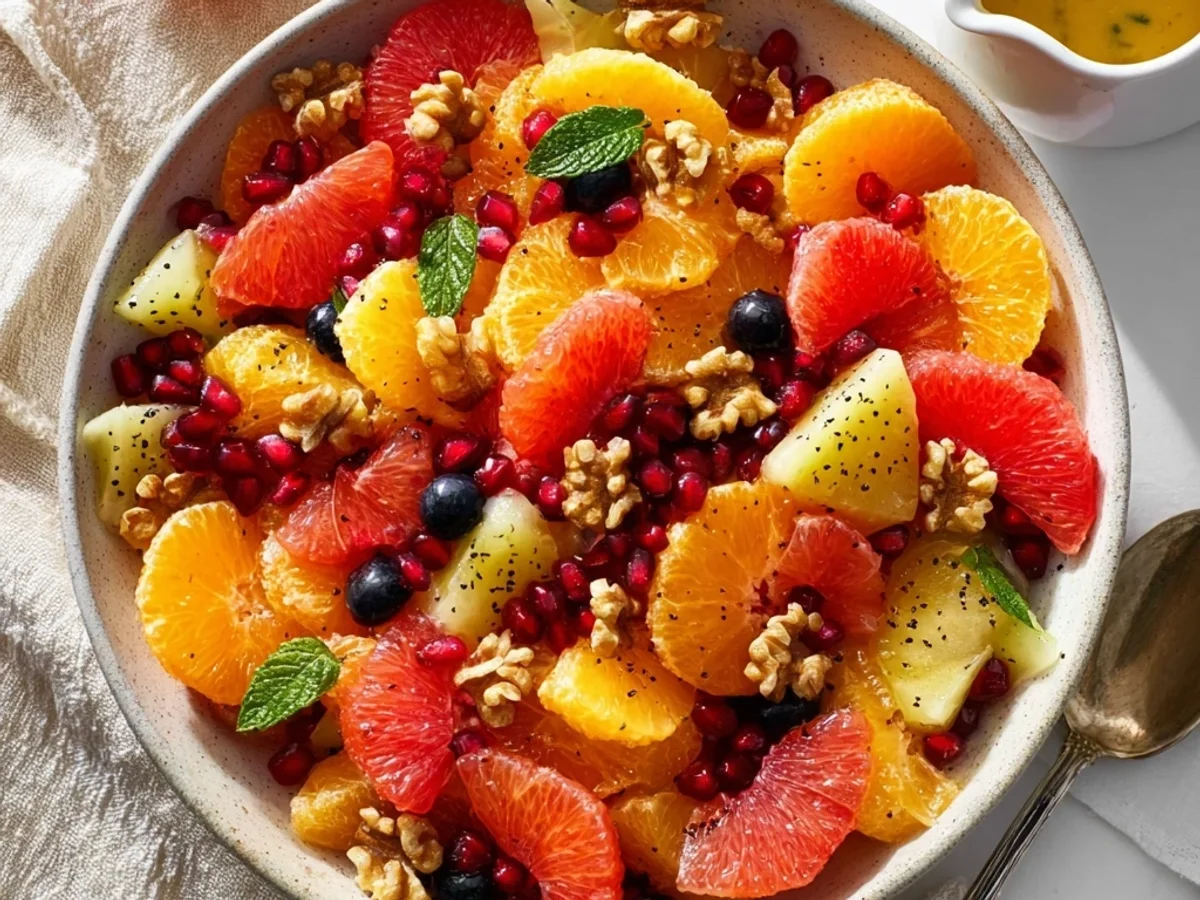 Bright Winter Fruit Salad with Tangy Orange Poppy Seed - Featured Image