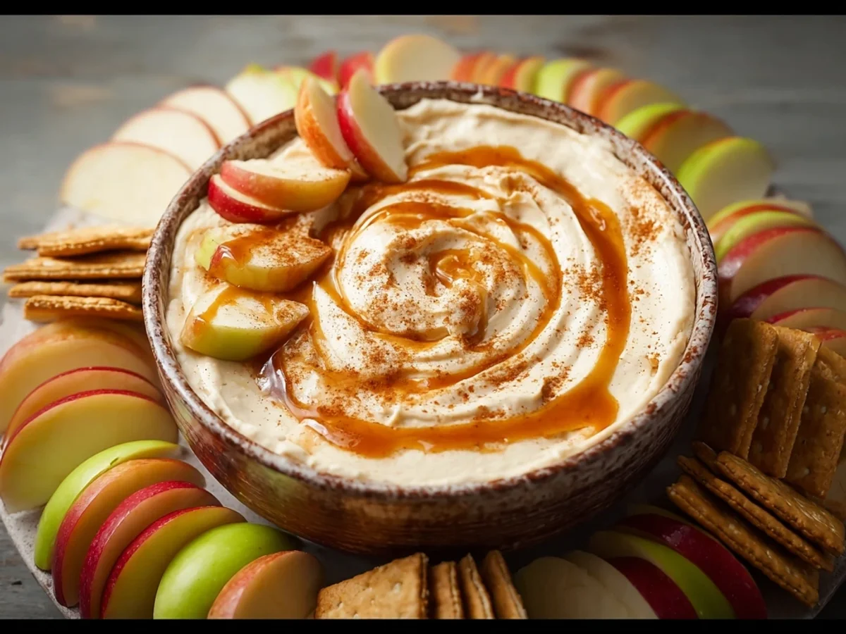Creamy Caramel Apple Cheesecake Dip - Featured Image