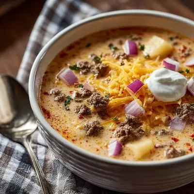 Creamy Cheeseburger Soup: A Hearty Dinner Embrace