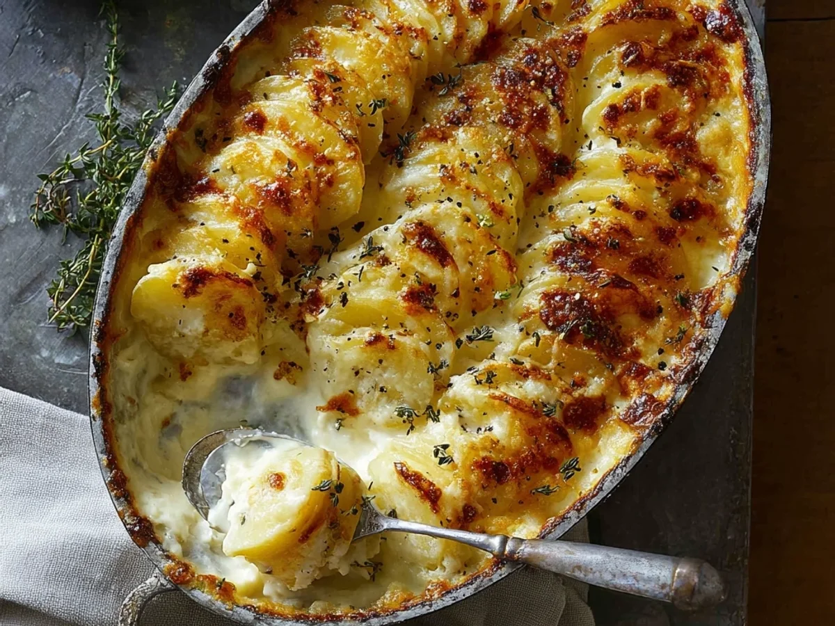 Creamy Cheesy Garlic Potatoes Gratin - Featured Image
