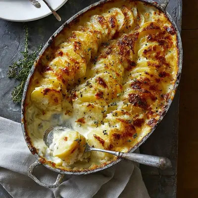 Creamy Cheesy Garlic Potatoes Gratin