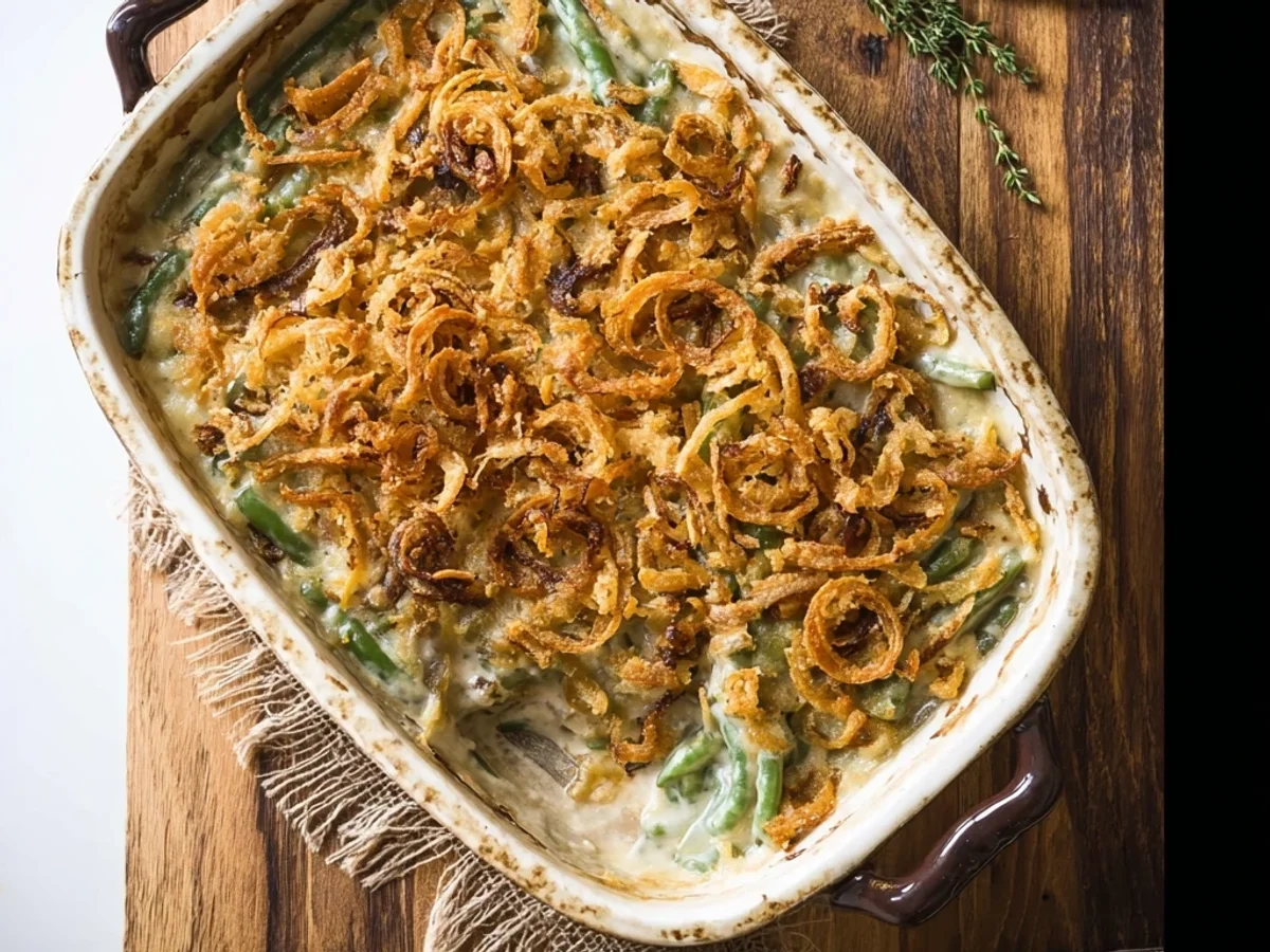Creamy Homestyle Easy Green Bean Casserole - Featured Image