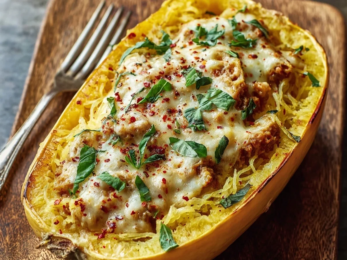 Creamy Million Dollar Spaghetti Squash Pasta Bake - Featured Image