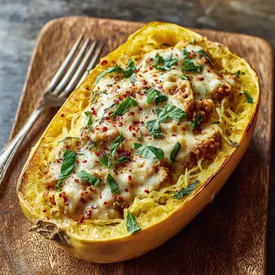 Creamy Million Dollar Spaghetti Squash Pasta Bake