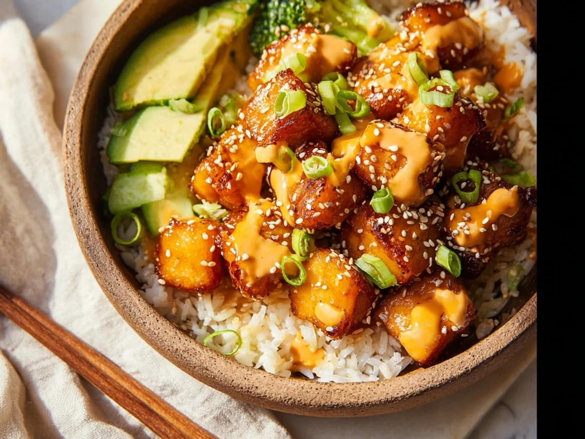 Crispy Bang Bang Salmon Bites: A Zesty Dinner Bowl - Featured Image