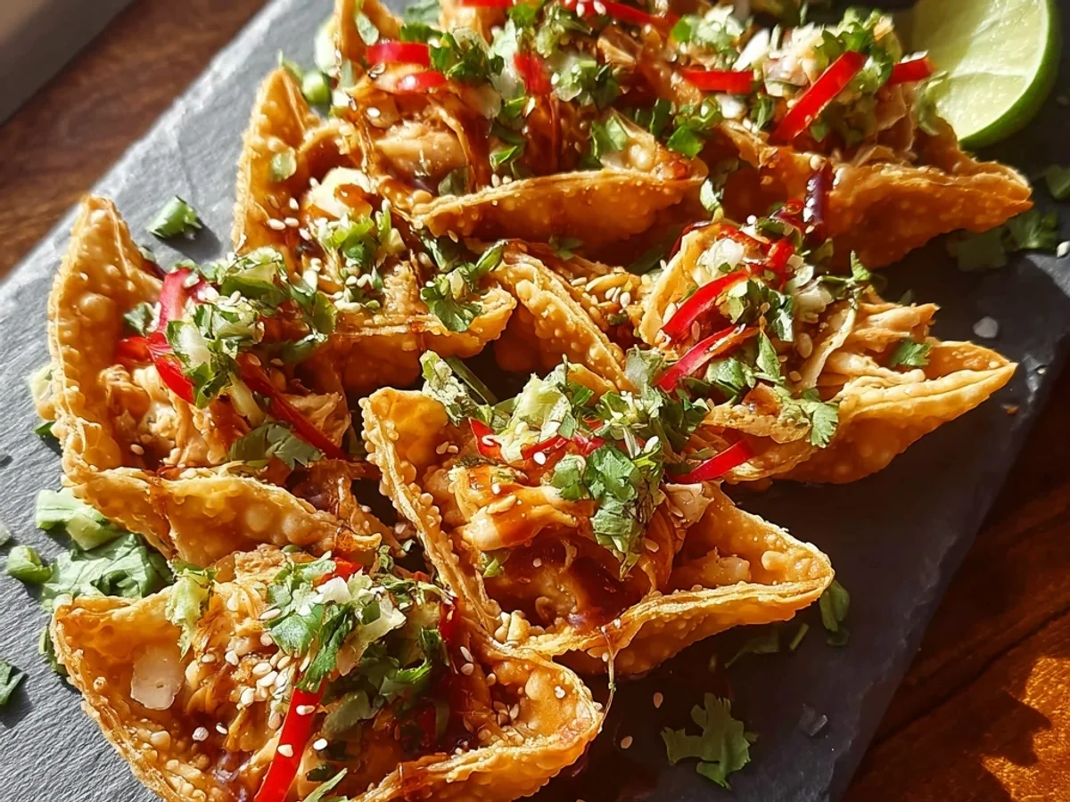 Crispy Chicken Wonton Tacos: Quick & Flavorful Bites - Featured Image