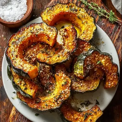 Crispy Parmesan Herb Roasted Acorn Squash Recipe