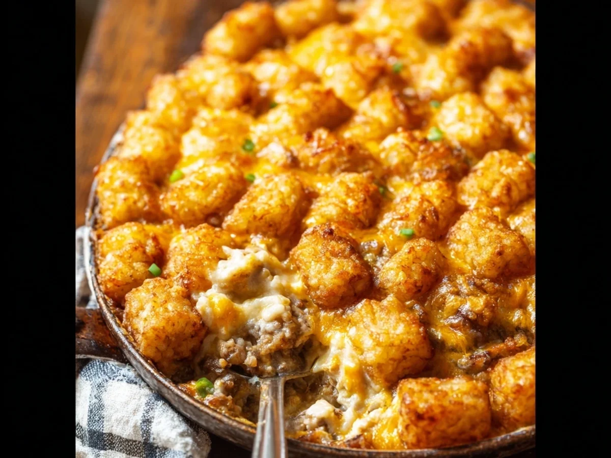 Crispy Tater Tot Casserole: A Homestyle Dinner Recipe - Featured Image